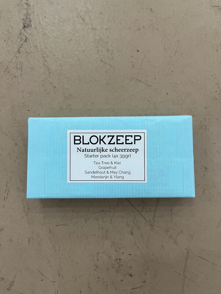 Blokzeep 100% natural shaving soap starter pack with 4 scents